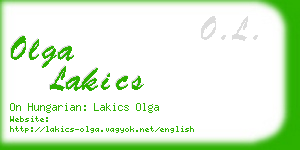 olga lakics business card